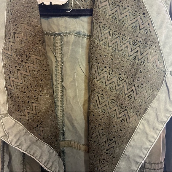 Anthropologie Hei Hei Etta Layered Green Utility Draped Jacket, size Medium - Picture 7 of 10